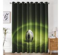 Generico Tende Oscuranti Pallone Calcio, Sport Erba Calcio Tenda Oscurante da Interno con Occhielli, Tende Oscuranti Termiche Isolanti 70 L x 160 A cm (2 Pannelli) D&P33