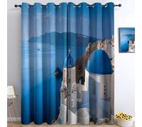 Generico Tende Oscuranti per Camera da Letto 140L x 245A cm 2 Pannelli, Tende con Stampa di Oceano Scogliera Cupola, Tenda Fotografia Naturalistica per Decorare la Camera dei Bambini e il Soggiorno