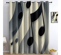 Generico Tende Oscuranti per Camera da Letto 140L x 245A cm 2 Pannelli, Tende con Stampa di Simboli Musicali Astratti, Tenda Arte Vintage per Decorare la Camera dei Bambini e il Soggiorno