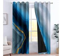 Generico Tende oscuranti per camera da letto 140L x 260A cm 2 pannelli, tende con stampa di agata marmo vortice - tenda arte astratta per decorare la camera dei bambini e il soggiorno
