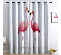 Generico Tende oscuranti per camera da letto 75L x 166A cm 2 pannelli, tende con stampa di animali rosso uccelli, tenda minimalismo per decorare la camera dei bambini e il soggiorno