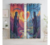 Generico Tende Oscuranti per Interni, Falce Morte 92L x 214A cm 2 Pezzi, Termica Isolante Tenda della Finestra per Soggiorno Camera da Letto Cameretta Bambina Casa Arredamento, Stile Cartone Animato