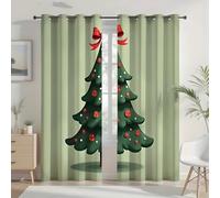 Generico Tende Oscuranti Termiche Isolanti 2 Pezzi Natale Tende Anti-Rumore per Interni - Camera da Letto e Soggiorno 117x229 cm, Tenda Termiche per Finestre con Doppio Strati AV501