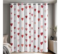 Generico Tende per Interni Cuore Rosso, Tenda Oscurante amore Cuori Ragazze, con Occhielli, Tende Camera da Letto, Cucina, Soggiorno, 140 L x 200 A cm 2 Pezzi