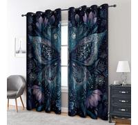 Generico Tende per Interni Misteriosa Farfalla, L 140 x A 200 cm 2 Pezzi - Tende Oscuranti Gotico Fiore, Finestre Camera da Letto Soggiorno, Arredamento Casa, con Occhielli MK&5