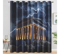 Generico Tende per Interni Partenone, Tenda Colonna Romana Antica Grecia Oscurante da Interno con Occhielli Camera da Letto e Soggiorno, 2 Pannelli 75x166 cm (L x A) pw&28