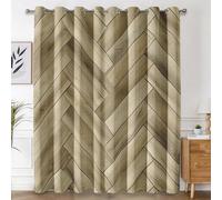Generico Tende per Interni Venature del Legno, Tende Oscuranti Venatura del Legno Zig Zag per Camera da Letto Soggiorno Finestra, Termica Isolante, con Occhielli, 140x180 (LxA) 2 Pezzi L-C&31