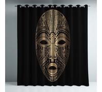 Generico Tende termiche isolanti nero con maschera trazionale, stile, con occhielli antiruggine, 2 pannelli per soggiorno e camera da letto, protezione dal freddo e dal calore, L 140 x A 280 cm