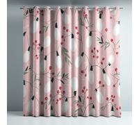 Generico Tende termiche isolanti rosa con lucine e piante, stile, con occhielli antiruggine, 2 pannelli per soggiorno e camera da letto, protezione dal freddo e dal calore, L 140 x A 260 cm