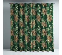 Generico Tende termiche isolanti verde con pigne e fiocchi neve, stile, con occhielli antiruggine, 2 pannelli per soggiorno e camera da letto, protezione dal freddo e dal calore, L 140 x A 290 cm