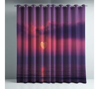 Generico Tende termiche isolanti viola con cielo con sole e nuvole, stile, con occhielli antiruggine, 2 pannelli per soggiorno e camera da letto, protezione dal freddo e dal calore, L 140 x A 290 cm