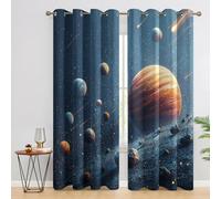 Generico Tende Universo Pianeta per Interni Oscuranti 2 Pezzi, Tende Motivo Spazio Cosmo, Tenda Camera da Letto Soggiorno Casa Finestra, con Anelli, 100 L x 160 A cm A-X8