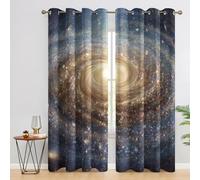 Generico Tende Vortice Galassia per Interni Oscuranti 2 Pezzi, Tende Motivo Universo Fantasy, Tenda Camera da Letto Soggiorno Casa Finestra, con Anelli, 140 L x 180 A cm A-X9