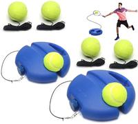 Generico Tennis Practice Rebounder, Tennis Trainer Rebound Ball Kit with Training Baseboard and 2 String Balls, Portable TennisSelf Trainer for Beginners Self-Practice and Solo Training (2 Pcs)
