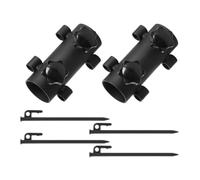 Generico Tent Fixing Holder - Windproof Awning Support | Pole Fixing Bracket | Fishing Tènt Posts for Beach Camping And Fishing, Heavy Duty Steel Rod Holder with Double Fixings Rods, 6-Piece Kit