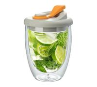 Generico Termica - 6 Pollici Bicchiere Caffè | Isolante Design - Trasparente con Coperchio Isotermico per Bevande Calde e Fredde Ideale per Caffè Tè Succo Latte e Dessert