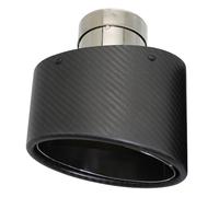 Generico Terminale Scarico Universale in Fibra Carbonio Opaco Inclinabile Sinistro E Destro 150 Mm in Acciaio Inox Argentato(Left 60MM)