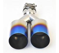 Generico Terminali Scarico Auto Silenziatore Scarico Posteriore Doppio Cilindro Importazione Universale Automobili Acciaio Inossidabile 304 Lega Titanio Esportazione(70MM in- 76MM out)