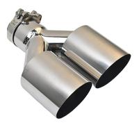 Generico Terminali Scarico Auto Universale Acciaio Inossidabile 304 Auto Importazione Doppio Cilindro Scarico Posteriore Silenziatore Esportazione Automobile(73MM in- 76MM out)