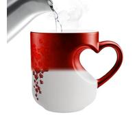 Generico Termo Mug Cambia De Color - Taza De 325ml En Forma De Corazón,Taza Divertida De Cerámica Con Asa | Para Parejas Casa Viaje Trabajo