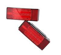 Generico Terzo Centro 12V 2PCS Rettangolare Sommergibile LED Rimorchio Luce Rossa Indicatori direzione Luci stop posteriori per camion Rimorchi Van Terza Fermata Freno Luce