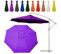 Generico Tessuto Dellombrello Baldacchino di Ricambio Ombrellone, Ø2/2.5/2.7/3/3.5m Rechange Telo per Ombrellone per 6/8 Stecche, Isolamento E Protezione Solare Copertura di Ricambio(Purple,3M/6Ribs)