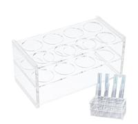Generico Test Tube Rack, Lab Rack Holder, Display Acrylic 8 Holes Container, Durable Storage Organizer for Science Classroom Education Testing Laboratory Organization Shelf, 15x7.5x7.5cm