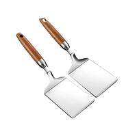 Generico Testa in acciaio inossidabile Bistecca Spatola da cucina Pala for pizza Pancake Raschietto for manzo Utensili con manico in legno, compatibile for la(B)
