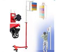 Generico Tester per Salto Verticale ad Altezza Regolabile - Strumento di Allenamento per Palestra Scolastica, Dispositivo di misurazione in Metallo con Paletta Colorata, Cordino di ripristino e rotel