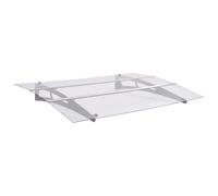 Generico Tettoia per Porta Argento e Trasparente 120x90 cm Policarbonato,Prato e Giardino,Vita all'aperto,Tende da sole-144828