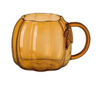 Generico Thanksgiving Glass Tea Mug - 550ml Autumn Pumpkin Shaped For Milk | Designed In A Charming Autumn Pumpkin Shape That Brings A Festive And Decorative Touch To Your Seasonal Table Settings.