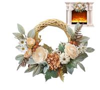 Generico Thanksgiving Wreath, 15 inch Festive Autumn Wreath Front Door, Artificial Seasonal Ornament Decor for Garden, Apartment, Window, Wall, Fence, Hotel Entryway, And Fall Holiday Displays