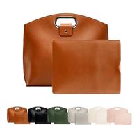 Generico The 2-Piece Set: Sophisticated Business Waterproof Leather Laptop & Tote Set, 14-16 Inch Retro Laptop Bag for Women (Brown)