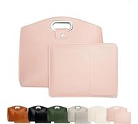 Generico The 2-Piece Set: Sophisticated Business Waterproof Leather Laptop & Tote Set, 14-16 Inch Retro Laptop Bag for Women (Pink)