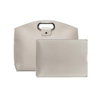 Generico The 2-Piece Set: Sophisticated Business Waterproof Leather Laptop & Tote Set,14-16" Work Tote Bag Briefcase for Women (Gray)