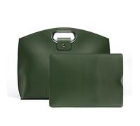 Generico The 2-Piece Set: Sophisticated Business Waterproof Leather Laptop & Tote Set,14-16" Work Tote Bag Briefcase for Women (Green)