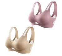 Generico The Anti Sagging Breast Bra, Saralush Aerisoft - Ultimate Breathable Comfort Bra, Ultimate Breathable Comfort (Pink+Beige,L)