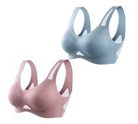 Generico The Anti Sagging Breast Bra, Saralush Aerisoft - Ultimate Breathable Comfort Bra, Ultimate Breathable Comfort (Blue+Pink,XL)