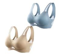 Generico The Anti Sagging Breast Bra, Saralush Aerisoft - Ultimate Breathable Comfort Bra, Ultimate Breathable Comfort (Blue+Beige,XXL)