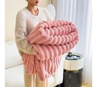 Generico The Bunny Blanket for Women - 1000GSM Super Soft Fluffy Bubble Plush Throw, Thick Warm Cozy Furry Couch Bed Sofa Living Room (Pink,79" X 90"/200 X 230cm)