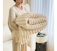 Generico The Bunny Blanket for Women - 1000GSM Super Soft Fluffy Bubble Plush Throw, Thick Warm Cozy Furry Couch Bed Sofa Living Room (White,62" X 79"/150 X 200cm)