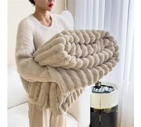 Generico The Bunny Blanket for Women - 1000GSM Super Soft Fluffy Bubble Plush Throw, Thick Warm Cozy Furry Couch Bed Sofa Living Room (Khaki,70" X 79"/180 X 200cm)