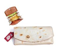 Generico The Burrito Wallet with Foil Bag, Giant Tortilla Leather Purse, Neutral Leather Tortilla Travel Card Holder Organizer (Large)