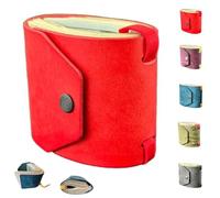 Generico The Cash Wrap Wallet, Cash Wrap Wallet with Magnetic Clasp, Leather Money Purse Organizer, mall Compact Luxury Pocket Purse 1 to 99 Bills (Red)