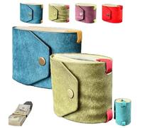 Generico The Cash Wrap Wallet with Clasp - Full-Grain Leather Money Organizer with Magnetic Snap, Fast Access Bill Holder for 1-99 Bills(Blue+green)
