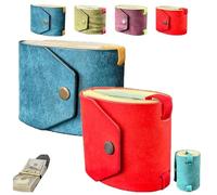 Generico The Cash Wrap Wallet with Clasp - Full-Grain Leather Money Organizer with Magnetic Snap, Fast Access Bill Holder for 1-99 Bills(Blue+Red)