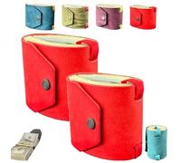 Generico The Cash Wrap Wallet with Clasp - Full-Grain Leather Money Organizer with Magnetic Snap, Fast Access Bill Holder for 1-99 Bills(Red2pc)