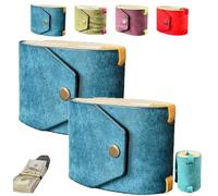 Generico The Cash Wrap Wallet with Clasp - Full-Grain Leather Money Organizer with Magnetic Snap, Fast Access Bill Holder for 1-99 Bills(Blue2pc)
