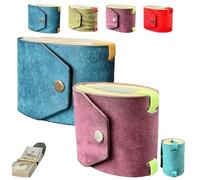 Generico The Cash Wrap Wallet with Clasp - Full-Grain Leather Money Organizer with Magnetic Snap, Fast Access Bill Holder for 1-99 Bills(Blue+ Purple)