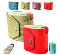 Generico The Cash Wrap Wallet with Clasp - Full-Grain Leather Money Organizer with Magnetic Snap, Fast Access Bill Holder for 1-99 Bills(green+Red)